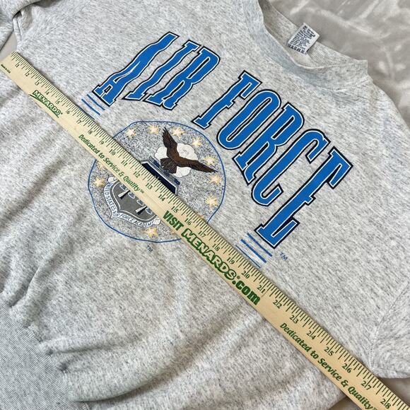 VTG US Air Force Academy Sweater Adult XL Grey USAF Military 90s Thrashed Grunge - Picture 6 of 11